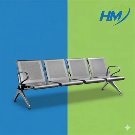Airport Waiting Chair - 4 Seater MS Visitor Waiting Chair with Cushion ...