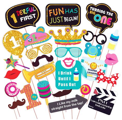 Buy WOBBOX Hand Made First Birthday Party Props – Suitable for 1st ...