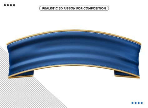 Blue realistic 3d ribbon for compositing | Free PSD
