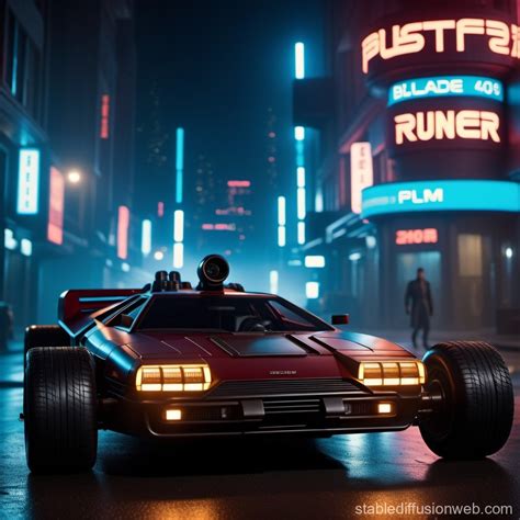 Three-Wheeled Cannon-Equipped Car in Blade Runner 2049 | Stable Diffusion Online