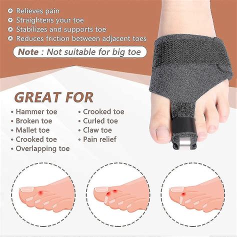 Toe Splint, Toe Straightener Hammer Toe Corrector, Toe Brace Support For Bent Toe, Broken Toe ...