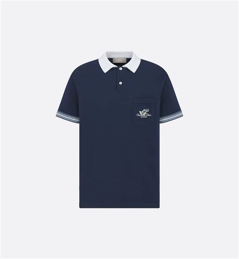 CD Icon Polo Shirt Blue Cotton Piqué | DIOR