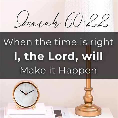 Isaiah 60:22 | When the Time is Right I the Lord Will Make it Happen