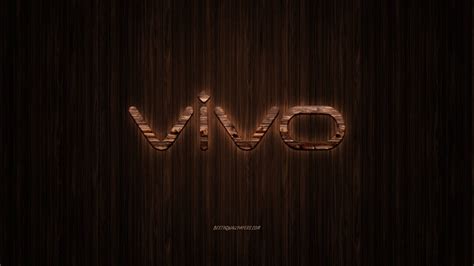 Download Wooden Vivo Logo Wallpaper | Wallpapers.com