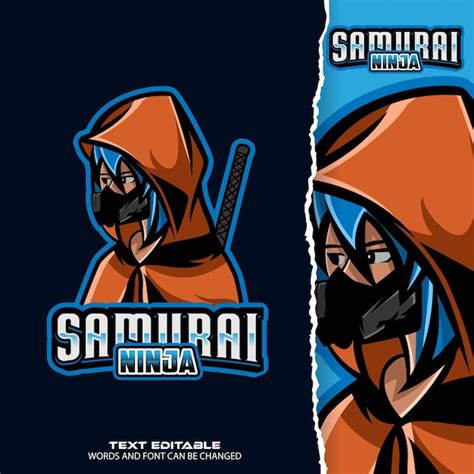 Samurai girl esport logo premium vector | Premium Vector