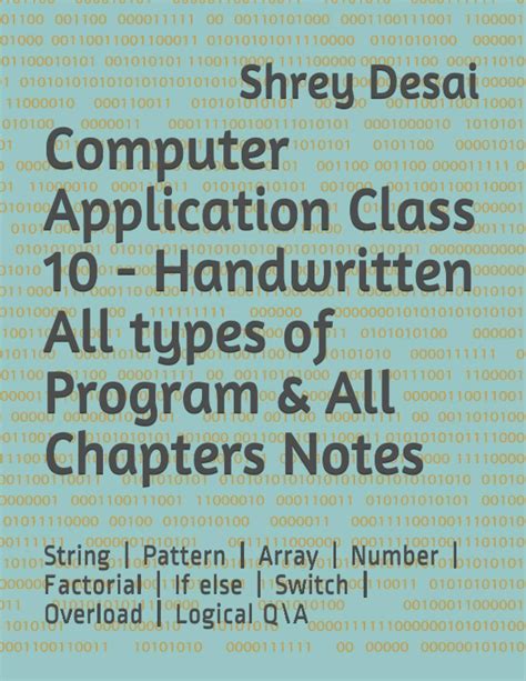 Buy Computer Application Class 10 - Handwritten All types of Program ...