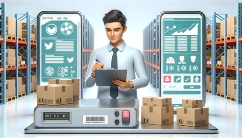 3d flat icon as distribution coordinator with shipping labels and ...