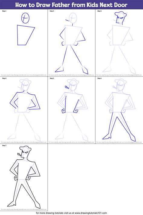 How to Draw Father from Kids Next Door (Codename: Kids Next Door) Step ...