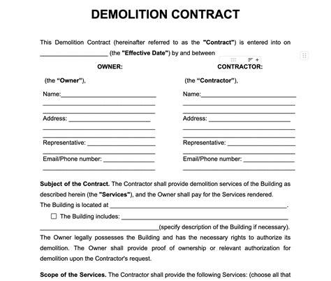 Image result for Demolition Contract