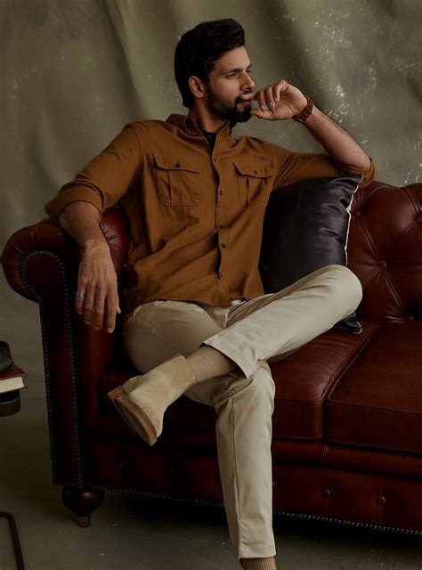 Buy Corbett Ochre Shirt Casual Mustard Solid Shirt for Men Online | Andamen