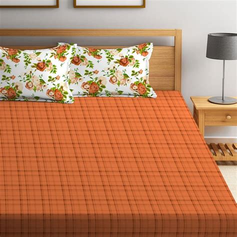 Buy STELLAR HOME Checked 3-Piece Bedsheet Set - 2.24 m x 2.40 m from ...