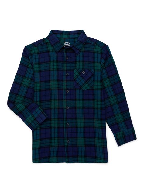 Wonder Nation Boys Flannel, Sizes 4-16 & Husky - Walmart.com