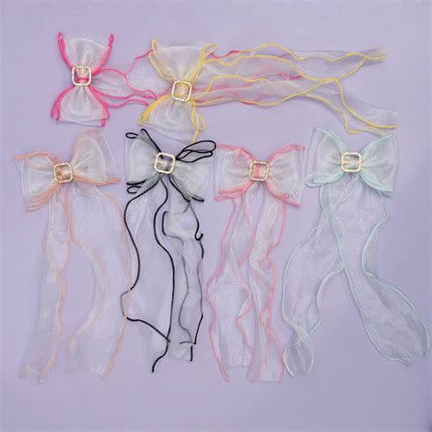 Organza Bow hair pins – UBK2859 – Unboxkar.in
