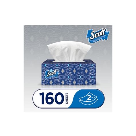 علبة مناديل سكوت بلس، طبقتان، 160 ورقة Scott Plus Tissue Box 2 Ply, 160 Sheets