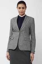 Buy Women Grey Textured Blazer Online - 771831 | Van Heusen