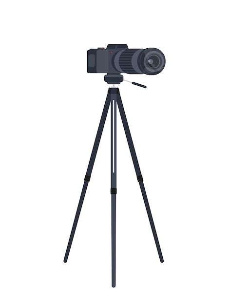 Flat image of video camera on a tripod | Premium Vector