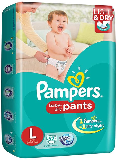 Buy Pampers Baby Dry Pants Diapers - Large, 52 Diapers Pack Online at ...