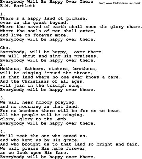 Everybody Will Be Happy Over There - Apostolic and Pentecostal Hymns ...