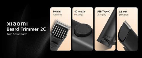 MI Xiaomi Beard Trimmer 2C With High Precision Trimming | 2 Beard Comb ...
