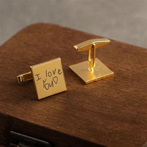 Engraved Handwriting Cufflinks – Eraya Jewel