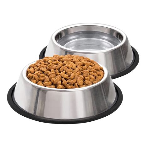 Pet Enjoy Stainless Steel Dog Bowls,Durable Non Slip Metal Food Bowls ...