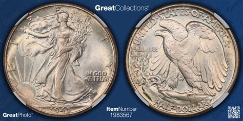 1945 Walking Liberty Half Dollar NGC MS-67+ (CAC Green) (Item 1983567 ...