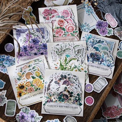 Flower Washi Stickers | Decorative Frame & Seal Labels | Stamprints