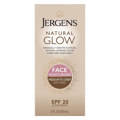 Amazon.com: Jergens Natural Glow Self Tanner Face Moisturizer, SPF 20 ...