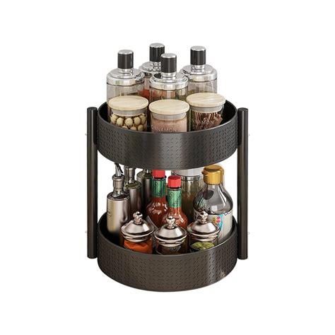 FEELING MALL Turntable Spice Rack, Large Turntable with 2 Levels, Spice ...
