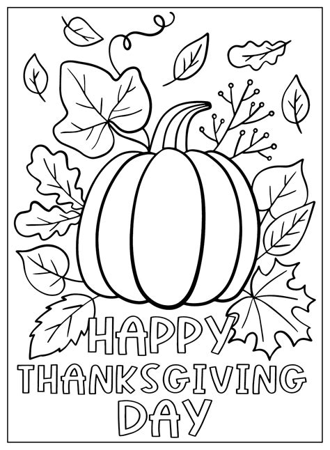 Thanksgiving Coloring Pages Colored
