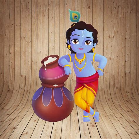 Little Krishna Standing with Pot Theme Cutout | Party Supplies India