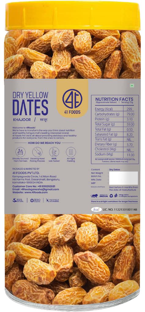 41 Foods 100 % Premium Healthy Dry Fruits Dried Yellow Dates | Sukha K ...