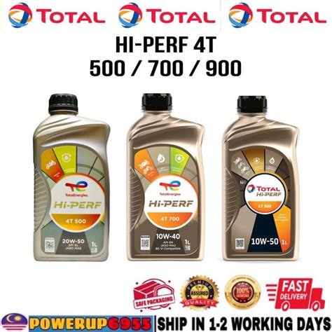 TOTAL TOTALENERGIES HI-PERF 4T 500 20W50 700 10W40 900 10W50 ENGINE OIL MINYAK HITAM 1L | Shopee ...