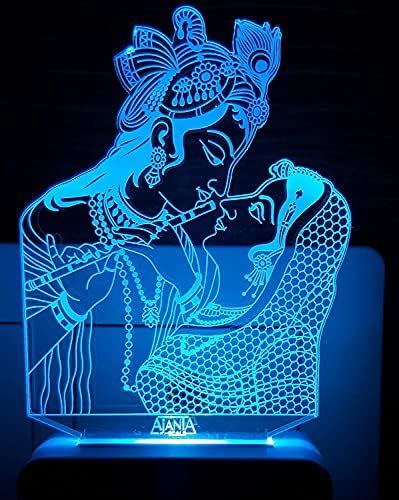 Buy Talgo HALF RADHA KRISHNA 3D Optical Illusion Acrylic Night Lamp, 7 ...