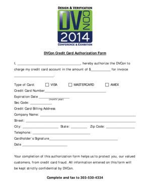 Fillable Online dvcon DVCon Credit Card Authorization Form.docx - dvcon ...
