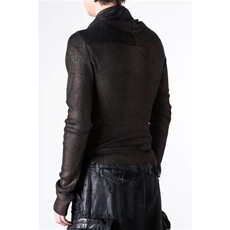 ユリウス JULIUS COATED RAYON/WOOL YARN KNIT SWEATER （DARK BROWN） -FASCINATE