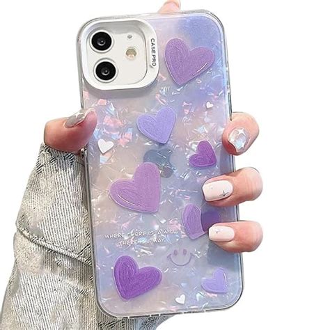 mobistyle Designed for iPhone 12/12 Pro Cover Cool Shining Shell Love ...