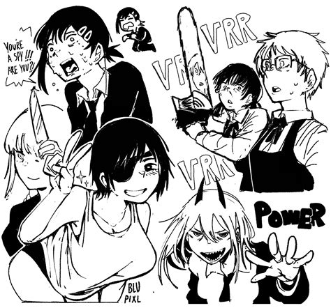 makima, power, denji, higashiyama kobeni, himeno, and 2 more (chainsaw ...