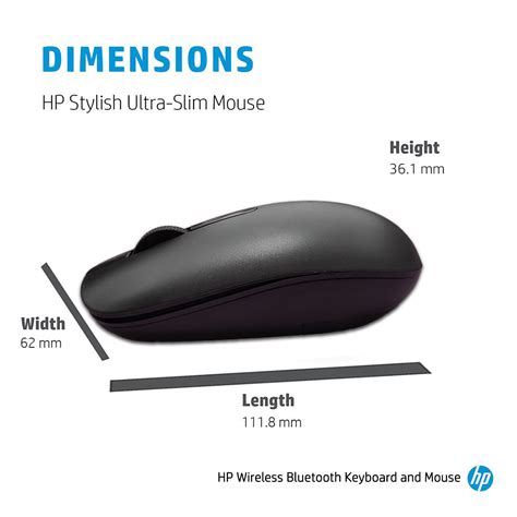 HP 1F0C8PA Wireless Bluetooth Full-size Keyboard and Mouse Combo ...