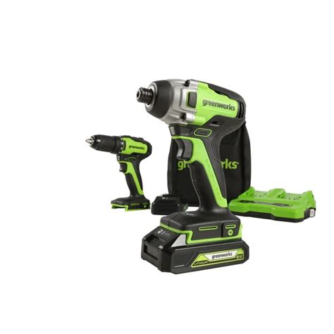 Greenworks 2-Tool Brushless Power Tool Combo Kit with Soft Case (2 ...