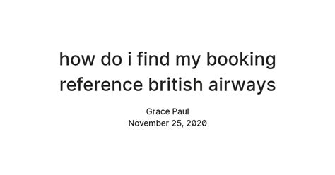 how do i find my booking reference british airways — Teletype