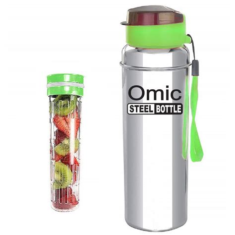 Omic Stainless Steel Fruit Infuser Water Bottle, Stainless Steel Bottle ...