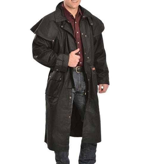 Black Cowboy Duster | Low Ride Duster Coat - Jackets Masters