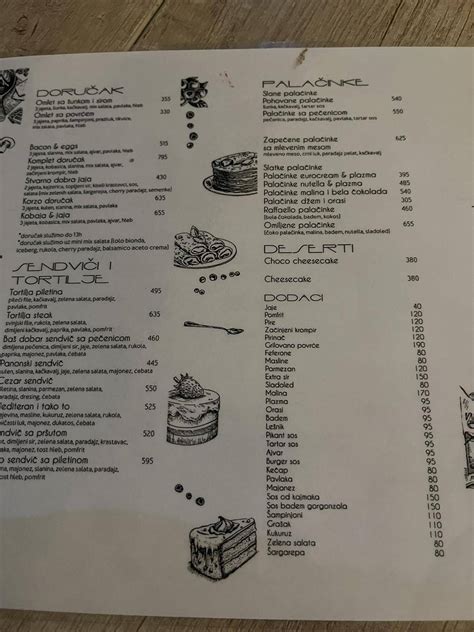 Menu at Korzo Restaurant / Hotel / Cafe, Futog