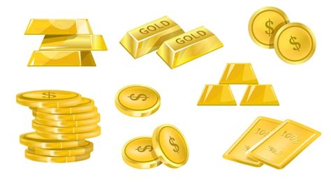 Gold and precious metal wealth and richness vector | Premium Vector