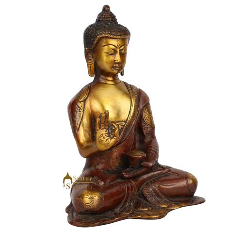 Antique Sitting Blessing Living Room Décor Buddha Statue Figurine 8 ...