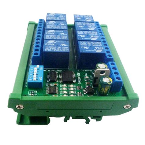 Buy Eletechsup DC 12V 8 Ch RS485 Relay Board Modbus RTU UART Remote ...