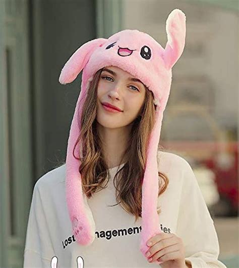 PATPAT Interactive Bunny Ear Hat Girls Kids Women Plush Rabbit Hat with ...