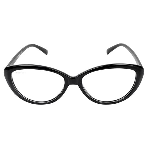CREATURE Raised Retro Cat-Eye Glasses (Lens-Clear||Frame-Black||SUN-032 ...