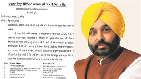 Bathinda DC Withdraws Order After DEO Issues Circular For School ...
